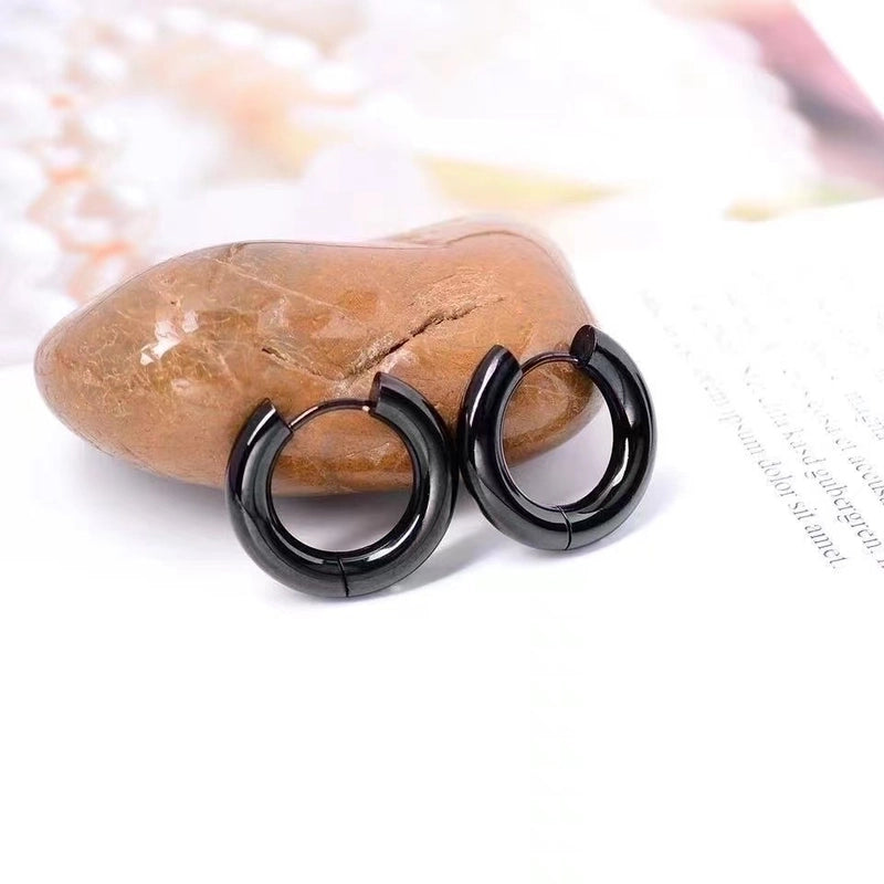 1 Pair Fashion Round Plating 201 Stainless Steel 18K Gold Plated Earrings
