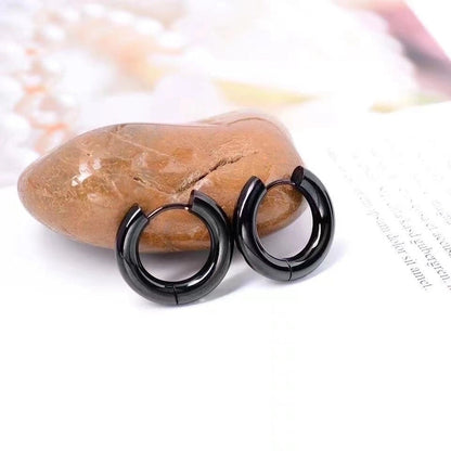 1 Pair Fashion Round Plating 201 Stainless Steel 18K Gold Plated Earrings