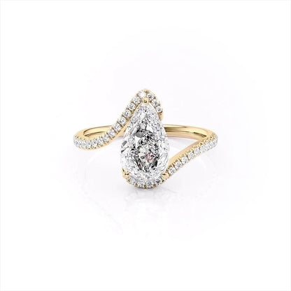 Minimalist Water Droplets Copper Plating Inlay White Gold Plated Zircon Rings