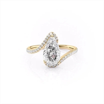 Minimalist Water Droplets Copper Plating Inlay White Gold Plated Zircon Rings