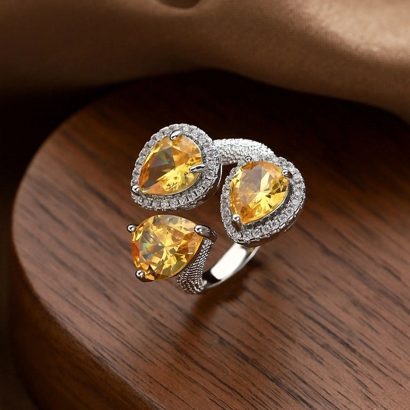 Copper Geometric Open Rings