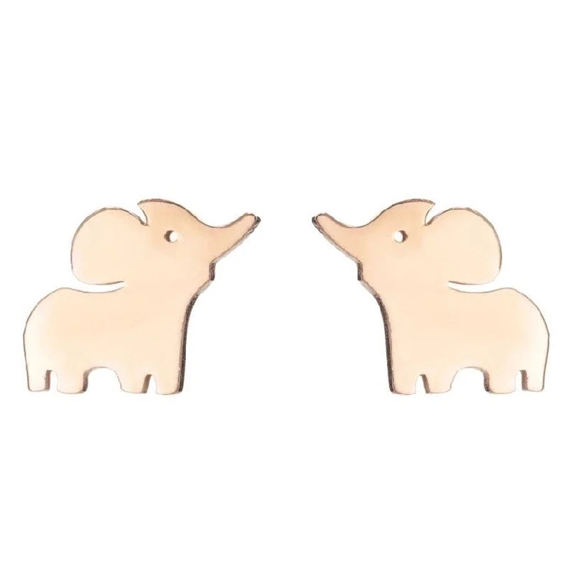 1 Pair Minimalist Animal Plating 304 Stainless Steel 18K Gold Plated Ear Studs