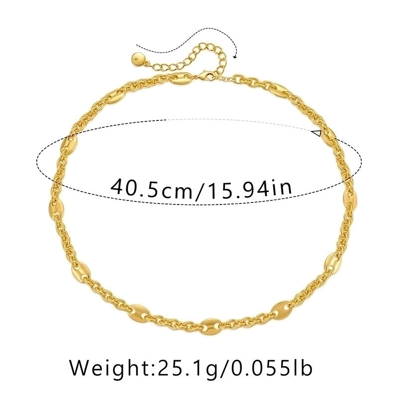 Ig Style Minimalist Solid Color Copper Plating Chain 18k Gold Plated Necklace