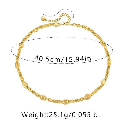 Ig Style Minimalist Solid Color Copper Plating Chain 18k Gold Plated Necklace