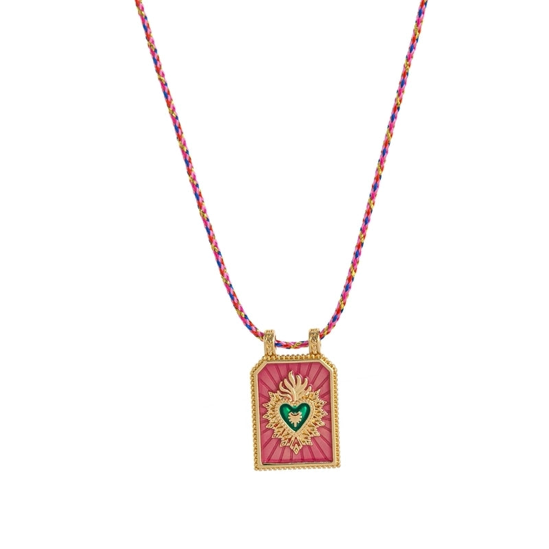 Copper Gold Plated Enamel Tarot Pendant Necklace