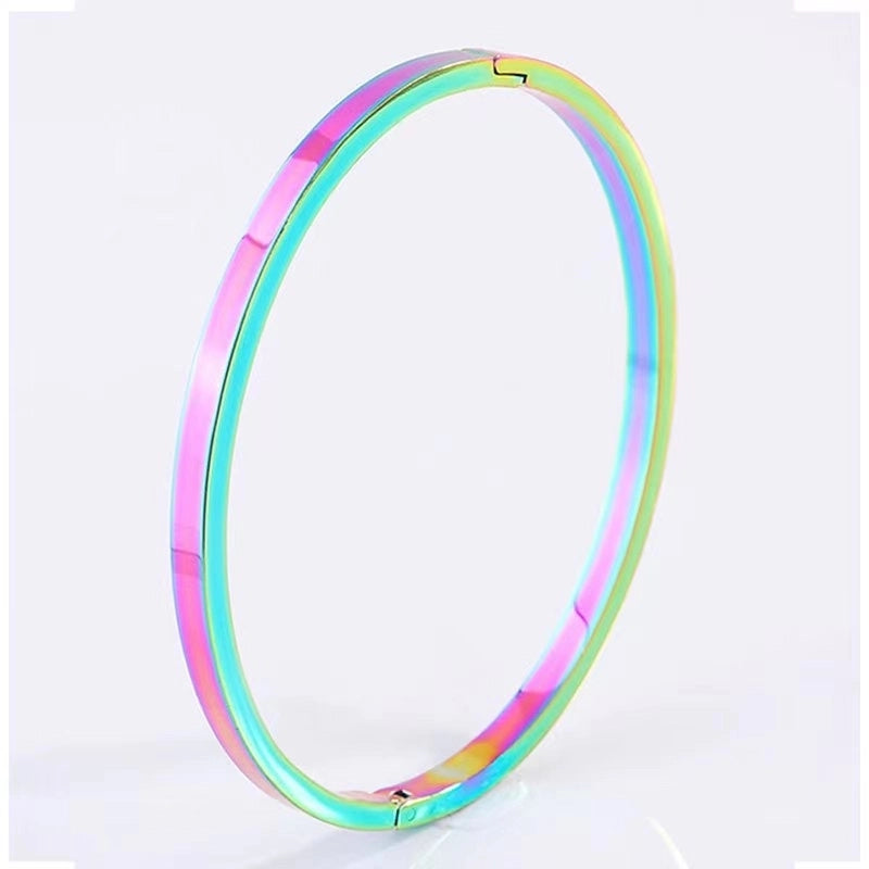 Minimalist Solid Color 304 Stainless Steel 18K Gold Plated Bangle In Bulk