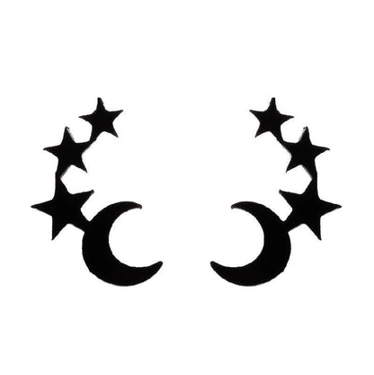 1 Pair Halloween Fashion Smile Face Star Skull Plating Hollow Out Stainless Steel Ear Studs