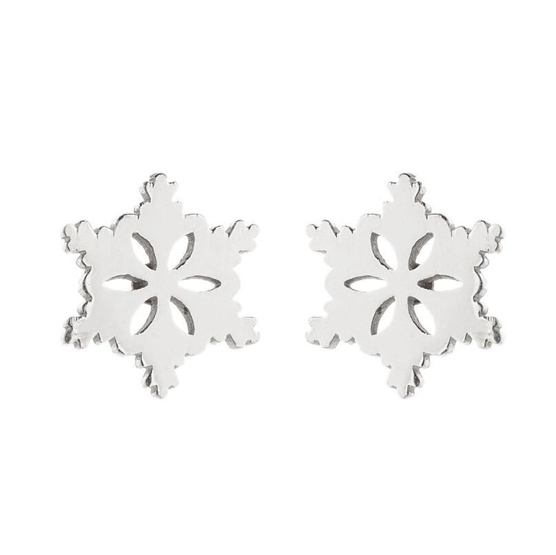 1 Pair Fashion Snowflake Plating 304 Stainless Steel 18K Gold Plated Ear Studs