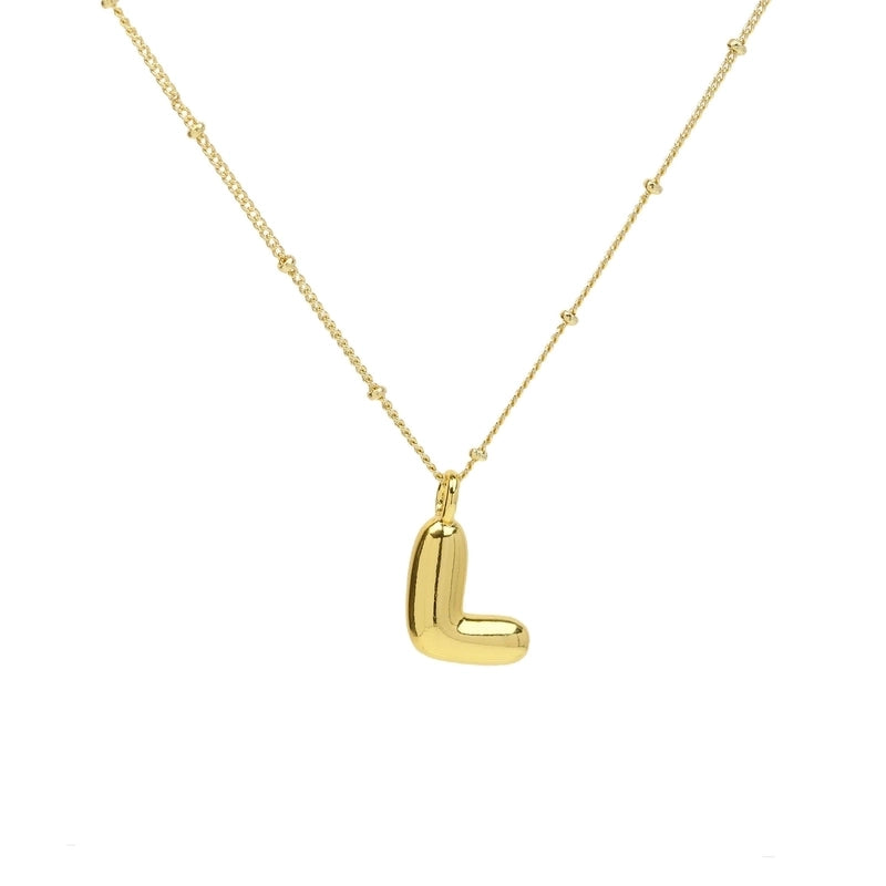 Copper Brass Minimalist Letter Pendant Necklace