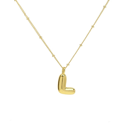 Copper Brass Minimalist Letter Pendant Necklace