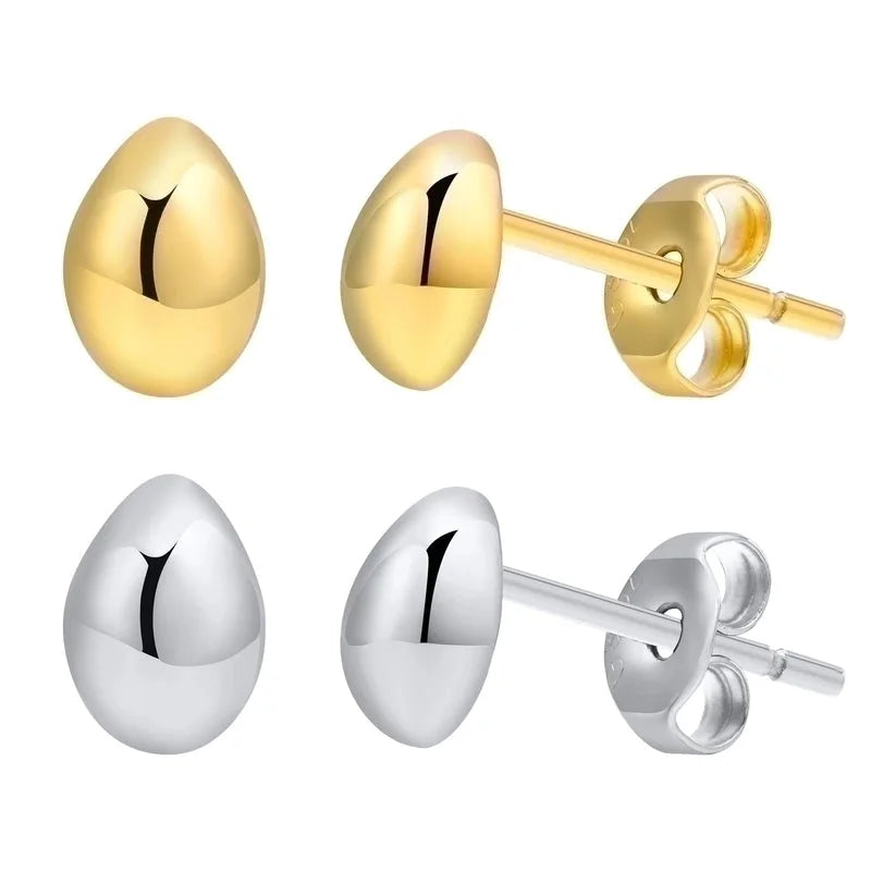 1 Pair Minimalist Water Droplets Plating 304 Stainless Steel Gold Plated Ear Studs