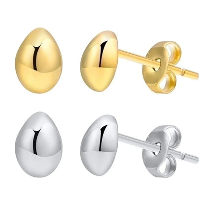 1 Pair Minimalist Water Droplets Plating 304 Stainless Steel Gold Plated Ear Studs