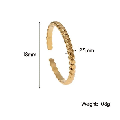 IG Style Modern Style Minimalist Geometric 304 Stainless Steel 18K Gold Plated Open Rings