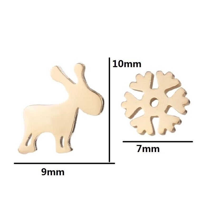 1 Pair Minimalist Animal Plating 304 Stainless Steel 18K Gold Plated Ear Studs