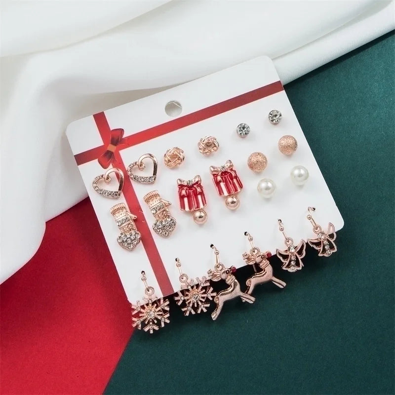 1 Set Cute Candy Bow Knot Snowflake Plating Alloy Earrings