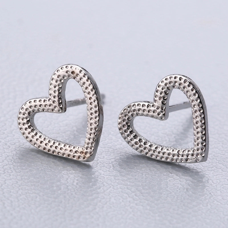 1 Pair Fashion Star Heart Shape Fish Tail Sterling Silver Plating Ear Studs