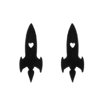 1 Pair Halloween Fashion Smile Face Star Skull Plating Hollow Out Stainless Steel Ear Studs