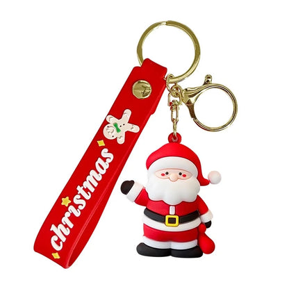 Cute Letter PVC Christmas Women's Keychain