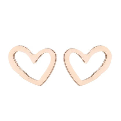 1 Pair Fashion Heart Shape 304 Stainless Steel 18K Gold Plated Ear Studs