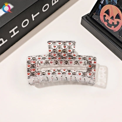 Halloween Minimalist Classic Style Women's Spider Web Skull Plastic Hair Claws