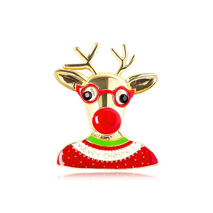 Cute Pin Animal Christmas Tree Snowman Alloy Plating Unisex Brooches