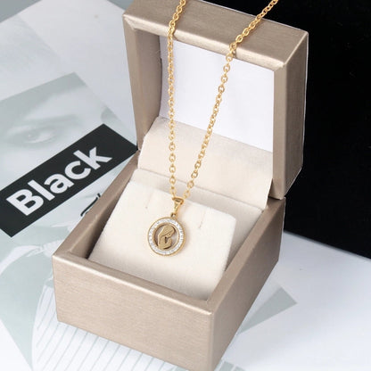 Fashion Heart Shape Stainless Steel Titanium Steel Plating Inlay Zircon Pendant Necklace 1 Piece