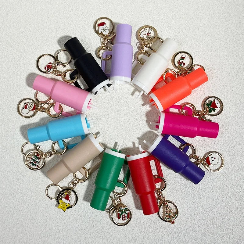 Cute Classic Style Christmas Tree Christmas Socks Cup Plastic Christmas Unisex Bag Pendant Keychain