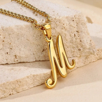 Casual Minimalist Letter 304 Stainless Steel 18K Gold Plated Pendant Necklace