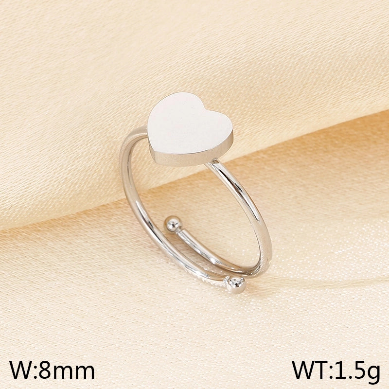 Vintage Style Heart Shape Bow Knot 304 Stainless Steel 18K Gold Plated Open Rings