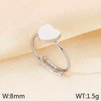 Vintage Style Heart Shape Bow Knot 304 Stainless Steel 18K Gold Plated Open Rings