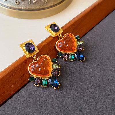 2 Pieces Mid-century Modern Round Geometric Copper Electroplating Earrings