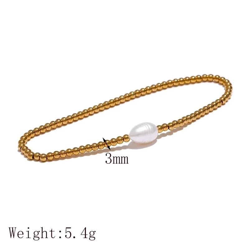 Vacation Beach Sweet Solid Color 304 Stainless Steel 18K Gold Plated Bracelets In Bulk