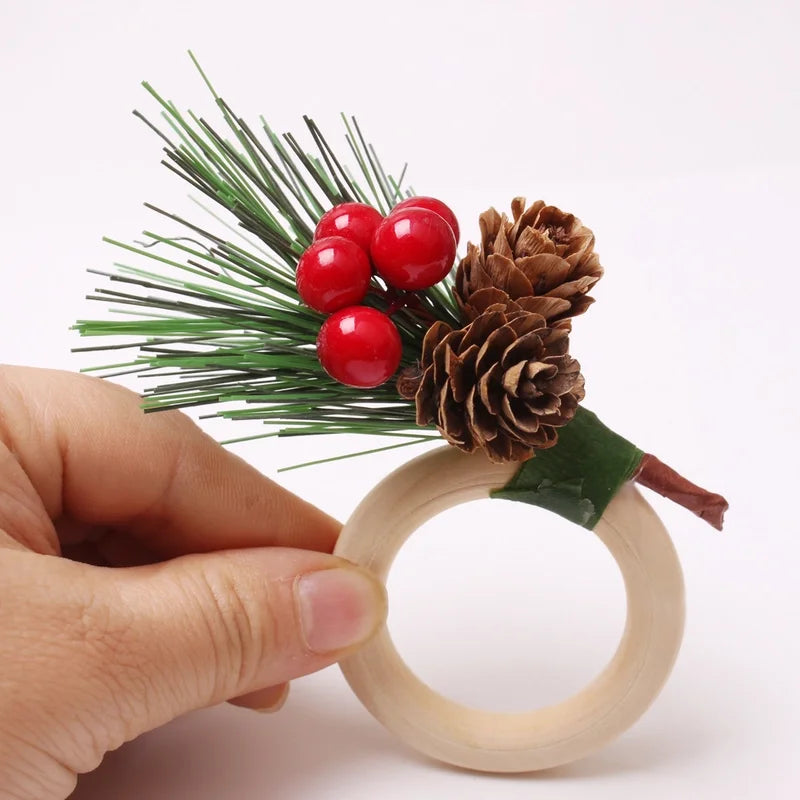 Christmas Cute Pine Cones Wood Party Decorations Table Decoration