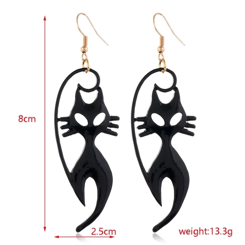 6 Pieces Gothic Cat Spider Alloy Women'S Drop Earrings 1 Pair