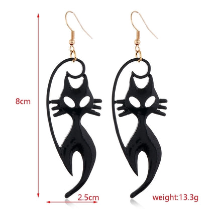 6 Pieces Gothic Cat Spider Alloy Women'S Drop Earrings 1 Pair