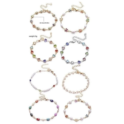 Cute Vintage Style Funny Devil's Eye Heart Shape Butterfly Copper Plating Bracelets