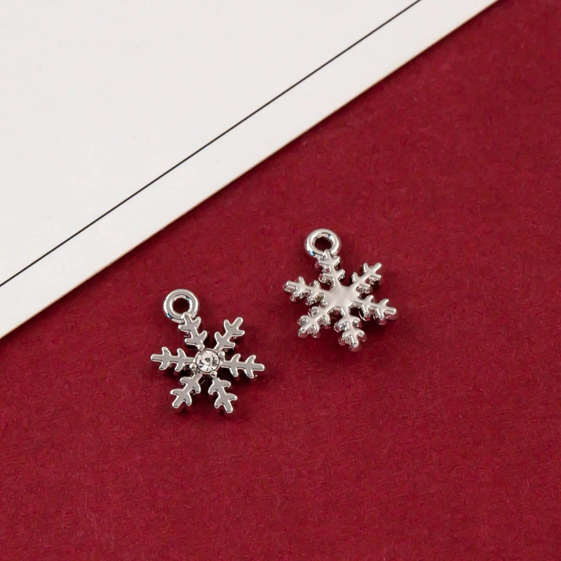 10 PCS/Package Alloy Bow Knot Bell Snowflake Pendant Jewelry Accessories