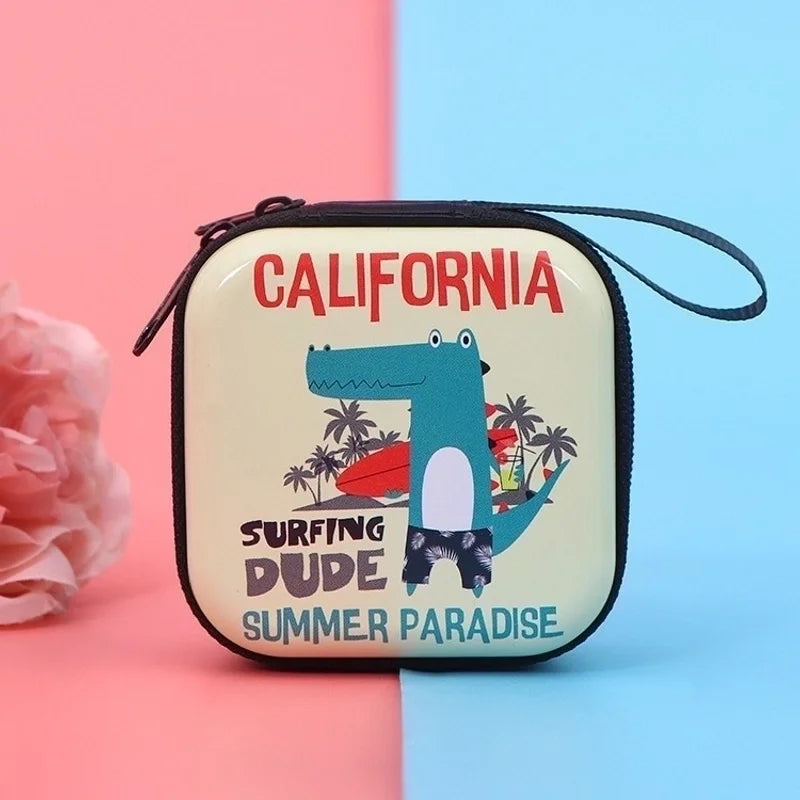 Unisex Animal Cartoon Tinplate Zipper Wallets