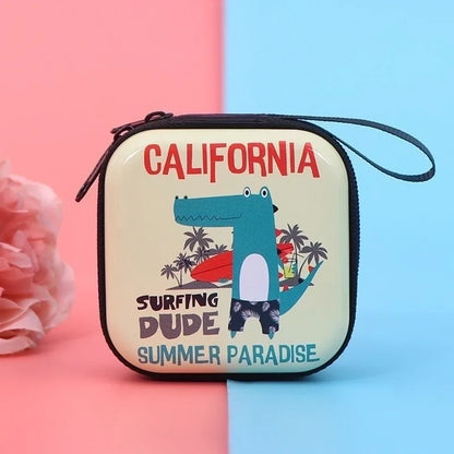 Unisex Animal Cartoon Tinplate Zipper Wallets