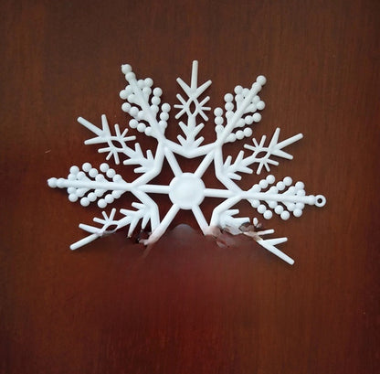 4 Plastic White Christmas Snowflake Film Festival Site Christmas Decoration Props Snowflake Hanging 10cm