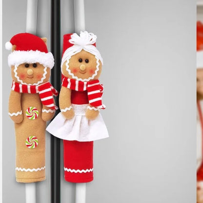 Hot-selling Christmas Small Gifts Velvet Christmas Doll Refrigerator Handle Decoration Christmas Home Supplies