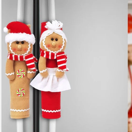 Hot-selling Christmas Small Gifts Velvet Christmas Doll Refrigerator Handle Decoration Christmas Home Supplies