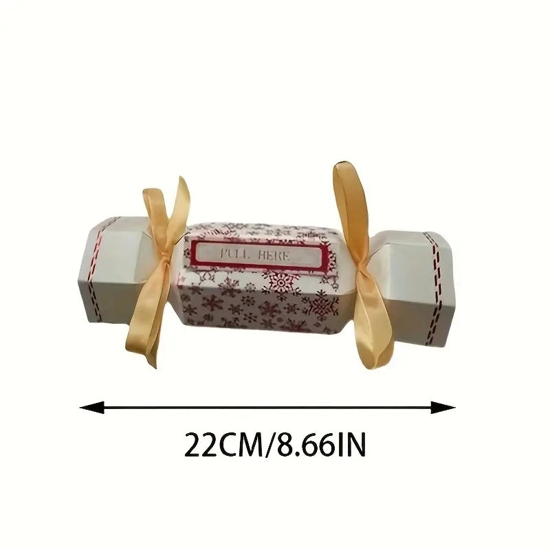 Christmas Minimalist Stripe Candy Snowflake White Cardboard Daily Party Gift Wrapping Supplies Gift Wrapping Supplies