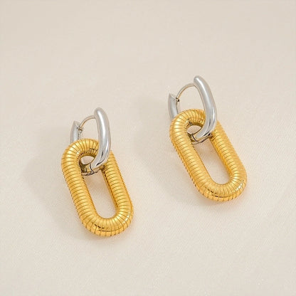 1 Pair Hip-Hop Oversized U Shape 304 Stainless Steel 18K Gold Plated Earrings