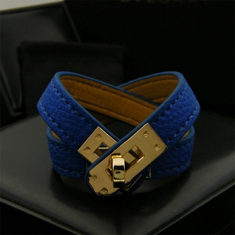 Copper Hip-Hop Retro Patchwork Solid Color Bangle