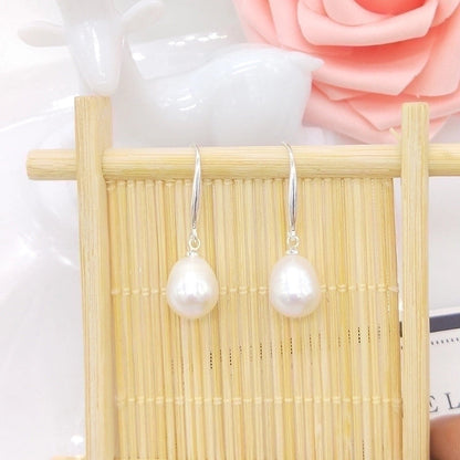 1 Pair Retro Water Droplets Freshwater Pearl Drop Earrings