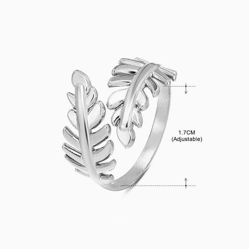 3 Pieces Basic Classic Style Geometric Leaf Stainless Steel Plating Open Rings