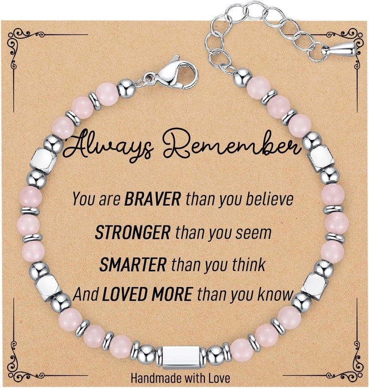 Minimalist Classic Style Round 304 Stainless Steel Natural Stone Bracelets In Bulk