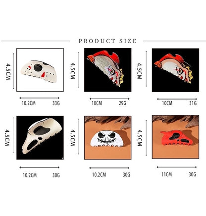 Halloween Lady Women's Pumpkin Skull PVC Hair Claws