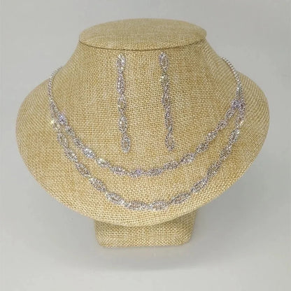 Rhinestone Geometric Heart Rhinestones Bridal Jewelry Sets